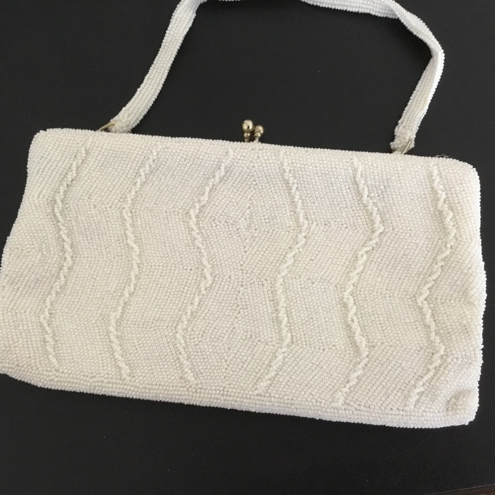 Vintage Richere beaded seed pearl evening bag